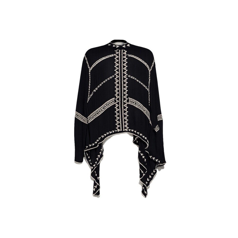 The Pyramid Collection Cardigan Kimono Jacket 1x Embroidered Pockets Bohemian - Picture 3 of 13